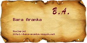 Bara Aranka névjegykártya