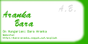 aranka bara business card